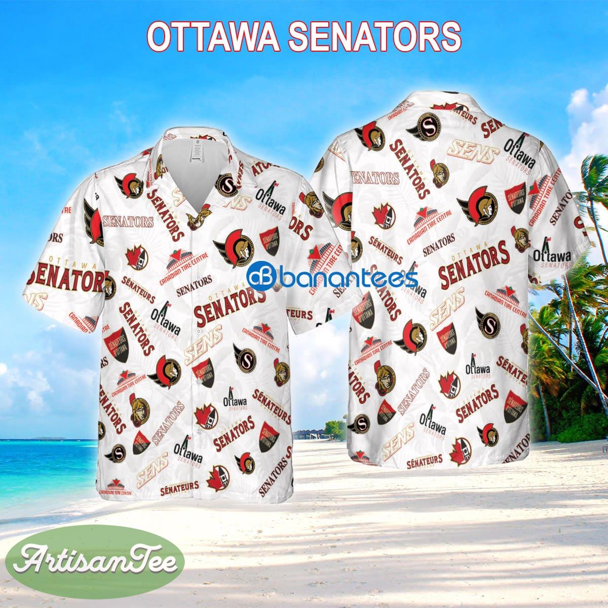 Ottawa Senators 3D 3D Hawaiian Shirt White Pattern Logo New For Men And Women - Ottawa Senators 3D 3D Hawaiian Shirt White Pattern Logo New For Men And Women