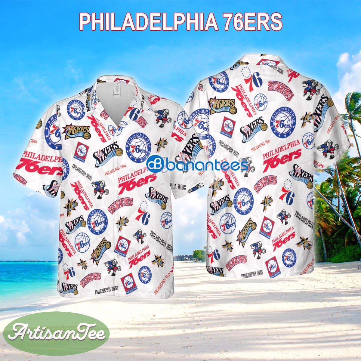 Philadelphia 76ers 3D Hawaiian Shirt White Pattern Logo New AOP Special Gifts - Philadelphia 76ers 3D Hawaiian Shirt White Pattern Logo New AOP Special Gifts