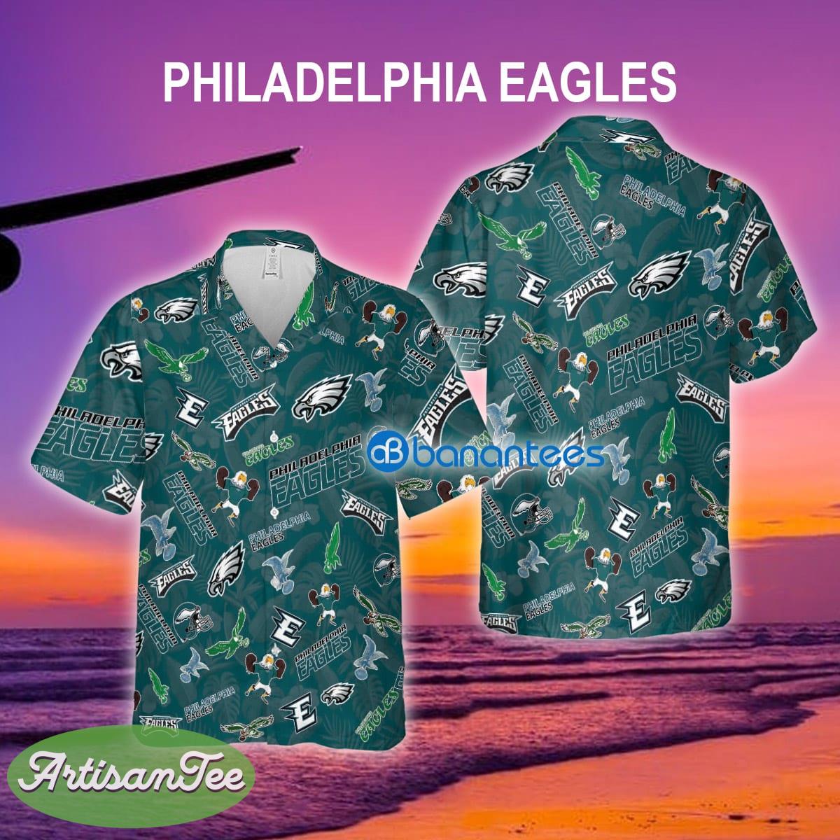Philadelphia Eagles AOP Hawaiian Shirt Pattern Logo For Men And Women - Philadelphia Eagles AOP Hawaiian Shirt Pattern Logo For Men And Women
