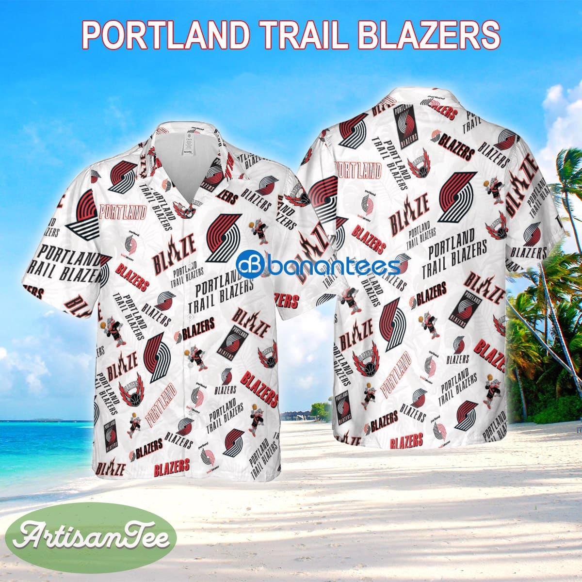 Portland Trail Blazers 3D Hawaiian Shirt White Pattern Logo New For Men And Women - Portland Trail Blazers 3D Hawaiian Shirt White Pattern Logo New For Men And Women