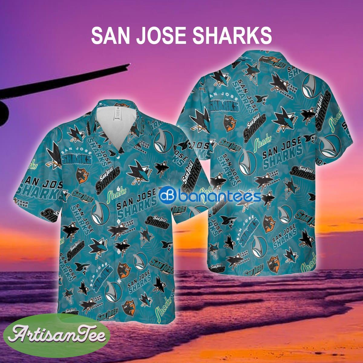 San Jose Sharks Hawaiian Shirt Pattern Logo AOP For Men And Women - San Jose Sharks Hawaiian Shirt Pattern Logo AOP For Men And Women