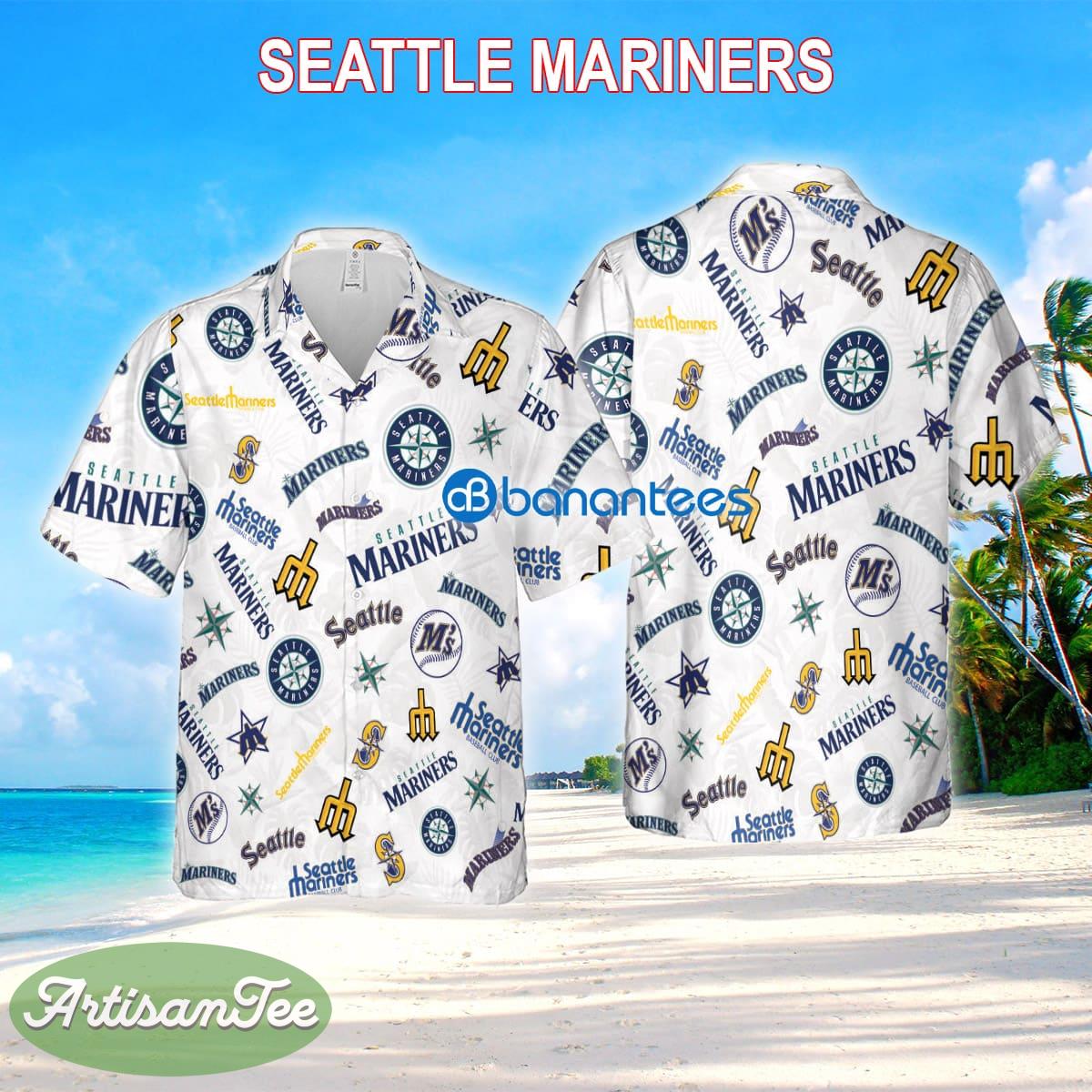Seattle Mariners 3D 3D Hawaiian Shirt White Pattern Logo New For Men And Women - Seattle Mariners 3D 3D Hawaiian Shirt White Pattern Logo New For Men And Women