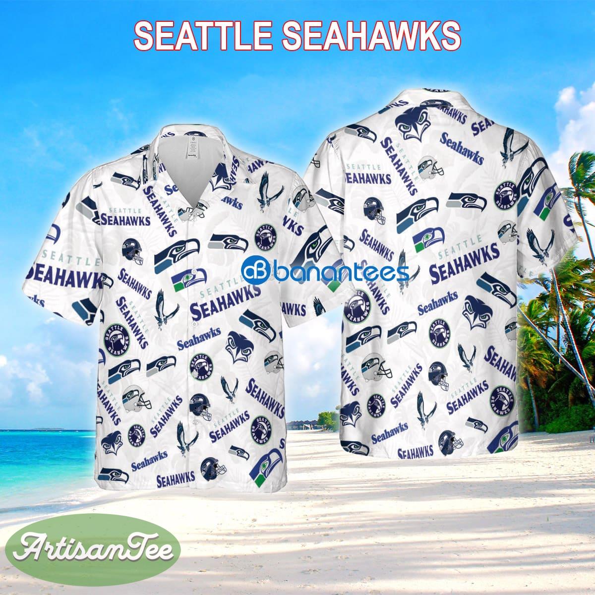 Seattle Seahawks 3D 3D Hawaiian Shirt White Pattern Logo New For Men And Women - Seattle Seahawks 3D 3D Hawaiian Shirt White Pattern Logo New For Men And Women