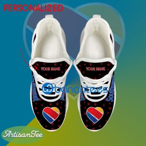 Southwest Airlines Sport Sneaker Casual Custom Name Gift Max Soul Shoes USA Flag Star New For Fans - Southwest Airlines Running Shoes New Trending Personalized Photo 2