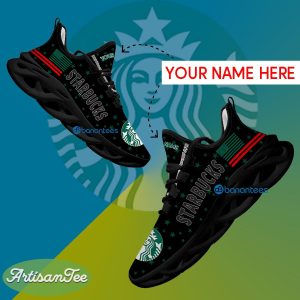 Starbucks Running Sneaker Versatile Custom Name Gift Max Soul Shoes USA Flag Star New For Fans - Starbucks Running Shoes New Trending Personalized Photo 1