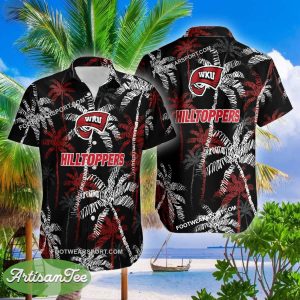 Western Kentucky Hilltoppers Hawaiian Shirt Coconut Tree Vintage AOP Special Gifts - NCAA Western Kentucky Hilltoppers 3D Hawaiian Shirt Coconut Tree_2