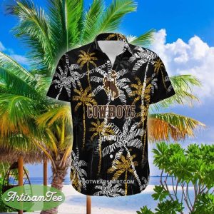 Wyoming Cowboys Hawaiian Shirt Coconut Tree Vintage Gift For Summer - NCAA Wyoming Cowboys 3D Hawaiian Shirt Coconut Tree_1
