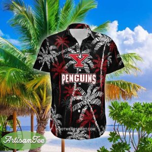 Youngstown State Penguins 3D Hawaiian Shirt Coconut Tree Vintage For Men And Women - NCAA2 Youngstown State Penguins 3D Hawaiian Shirt Coconut Tree_1