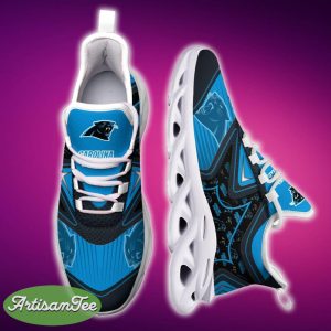 Carolina Panthers Black And White High-quality Sports Sneakers Ideas For Men And Women Gift Max Soul Shoes - Carolina Panthers Black And White Clunky Shoes For Fans This Season_6
