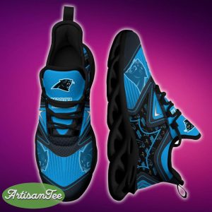 Carolina Panthers Black And White High-quality Sports Sneakers Ideas For Men And Women Gift Max Soul Shoes - Carolina Panthers Black And White Clunky Shoes For Fans This Season_1