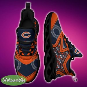 Chicago Bears Black And White Distinctive Sports Sneakers Ideas For Men And Women Gift Max Soul Shoes - Chicago Bears Black And White Clunky Shoes For Fans This Season_1