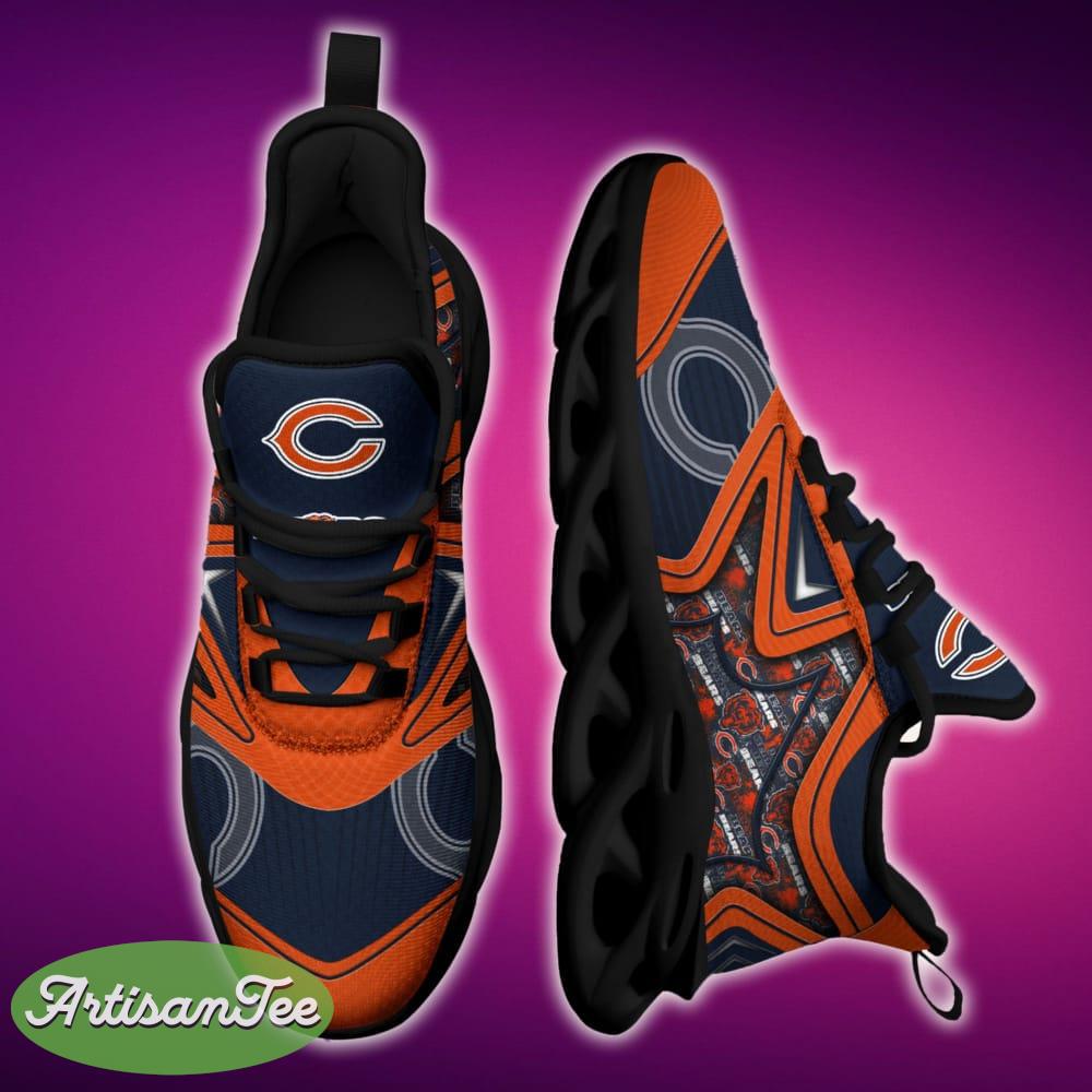 Chicago Bears Black And White Distinctive Sports Sneakers Ideas For Men And Women Gift Max Soul Shoes - Chicago Bears Black And White Clunky Shoes For Fans This Season_1