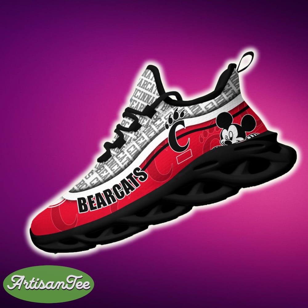 Cincinnati Bearcats Black And White Performance Sports Sneakers Ideas For Men And Women Gift Max Soul Shoes - Cincinnati Bearcats Black And White Clunky Sneakers For Fans This Season, Custom Sport Shoes_2