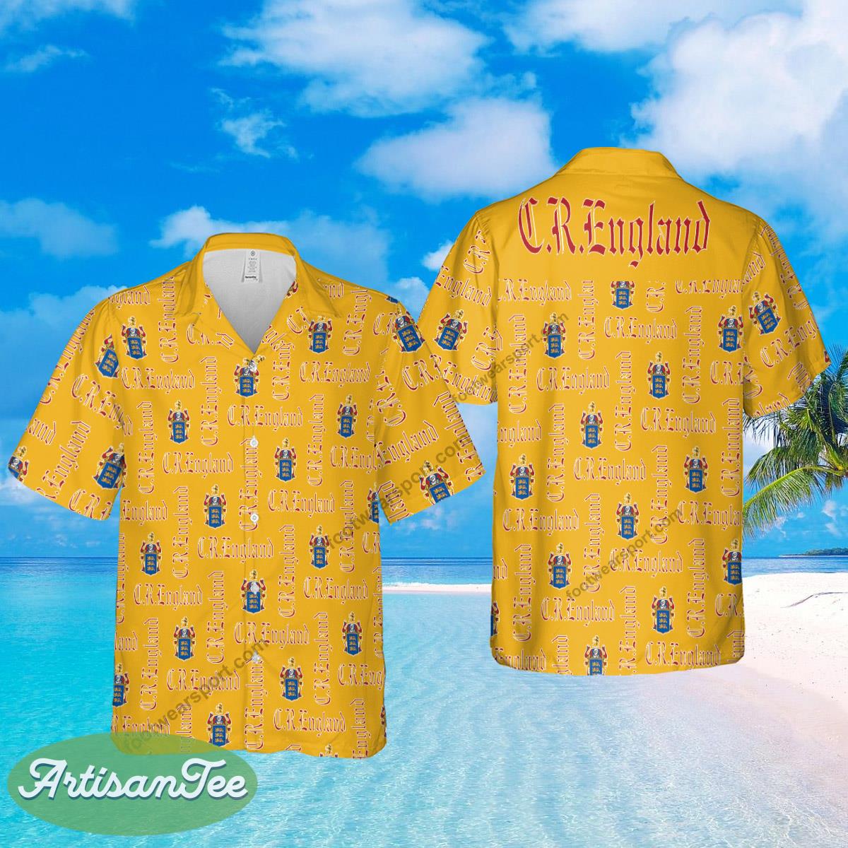 c.r. england Brand Best Logo AOP Hawaiian Shirt For Men And Women - c.r. england Brand Best Logo AOP Hawaiian Shirt For Men And Women