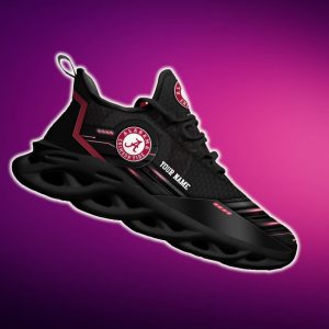 Custom Name Alabama Crimson Tide Team Black Identity Sports Sneakers Ideas For Men And Women Gift Max Soul Shoes - 210824-111030