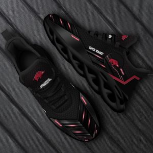 Custom Name Arkansas Razorbacks Team Black Max Soul Shoes NCAA Teams For Fans Running Shoes New Clunky Sneakers - 210824-111337