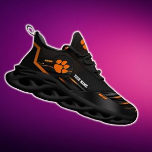 Custom Name Clemson Tigers Team Black Max Soul Shoes NCAA Teams For Fans Sports Shoes New Men And Women - 220824-074147