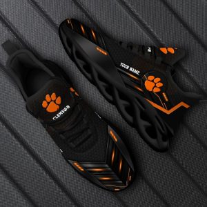 Custom Name Clemson Tigers Team Black Max Soul Shoes NCAA Teams For Fans Sports Shoes New Men And Women - 220824-074125