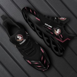 Custom Name Florida State Seminoles Team Black Identifier Sports Sneakers Ideas For Men And Women Gift Max Soul Shoes - 220824-075314