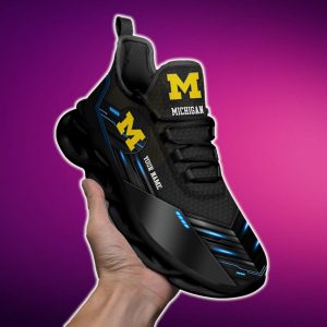 Custom Name Michigan Wolverines Team Black Fashion-forward Sports Sneakers Ideas For Men And Women Gift Max Soul Shoes - 220824-082355