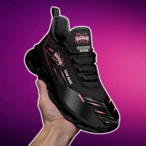 Custom Name Mississippi State Bulldogs Team Black Aesthetic Sports Sneakers Ideas For Men And Women Gift Max Soul Shoes - 220824-082820