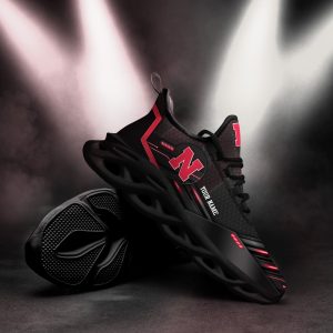 Custom Name Nebraska Cornhuskers Team Black Max Soul Shoes NCAA Teams For Fans Running Sports Shoes New Men And Women - 220824-083513