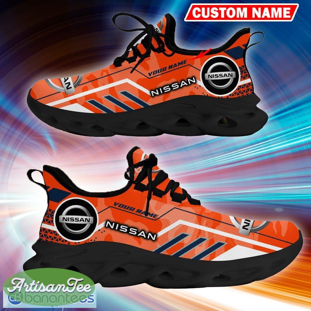 Custom Name Nissan Logo Camo Orange Modern Sport Sneaker Gift For Men Women Max Soul Shoes - Custom Name Nissan Logo Racing Car Tractor Farmer Max Soul Shoes Photo 9