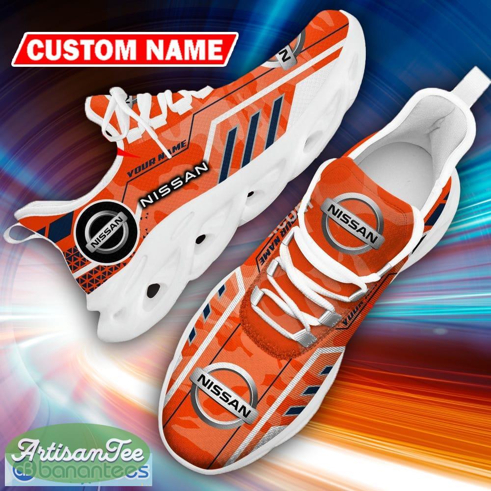 Custom Name Nissan Logo Camo Orange Modern Sport Sneaker Gift For Men Women Max Soul Shoes - Custom Name Nissan Logo Racing Car Tractor Farmer Max Soul Shoes Photo 19
