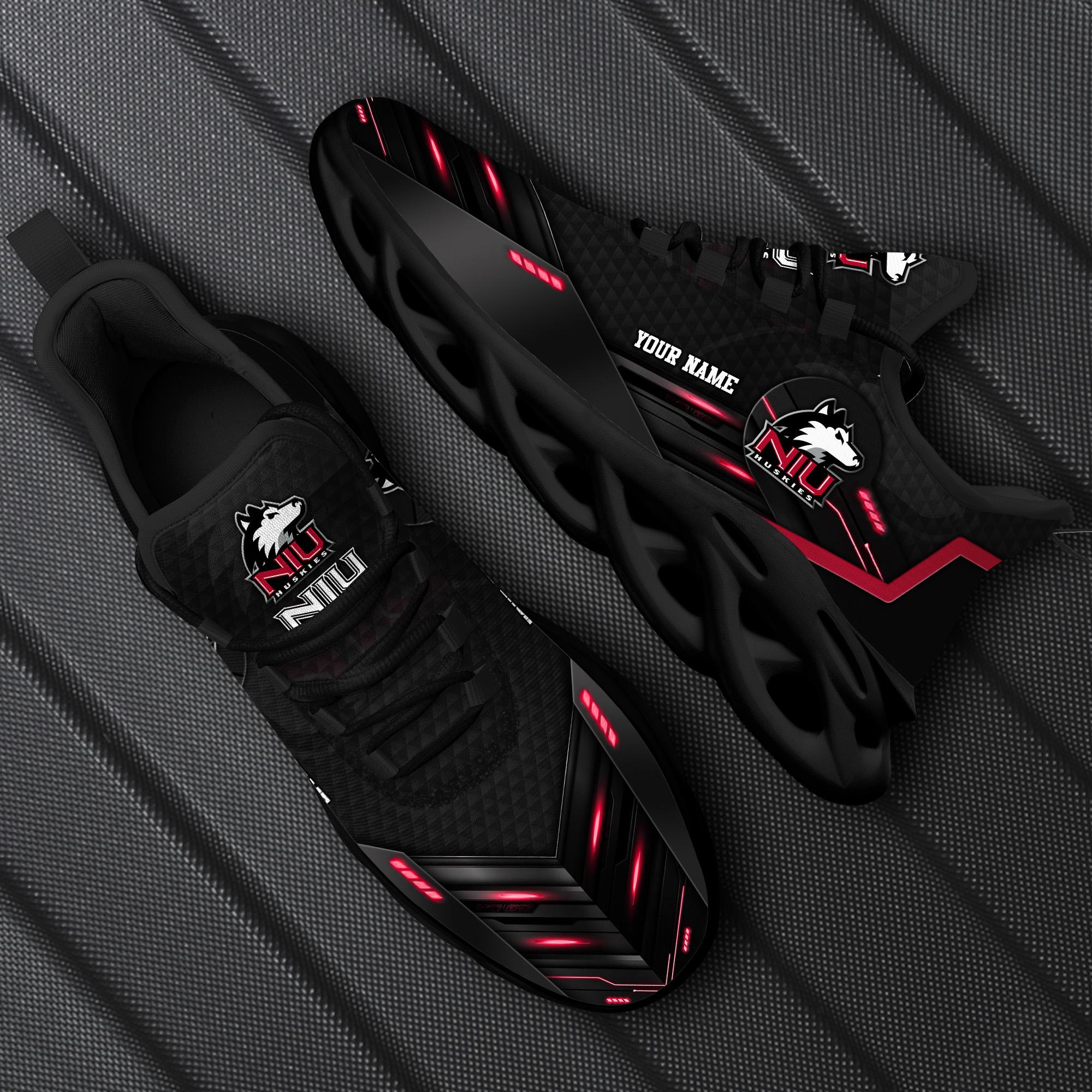 Custom Name Northern Illinois Huskies Team Black Max Soul Shoes NCAA Teams For Fans Running Shoes New Clunky Sneakers - 220824-084657