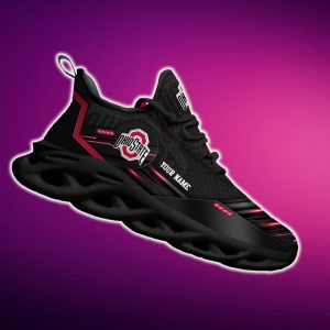 Custom Name Ohio State Buckeyes Team Black Max Soul Shoes NCAA Teams For Fans Running Sports Shoes New Men And Women - 220824-085840