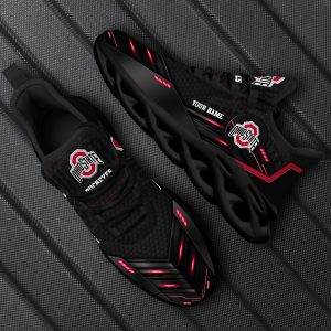 Custom Name Ohio State Buckeyes Team Black Max Soul Shoes NCAA Teams For Fans Running Sports Shoes New Men And Women - 220824-085802