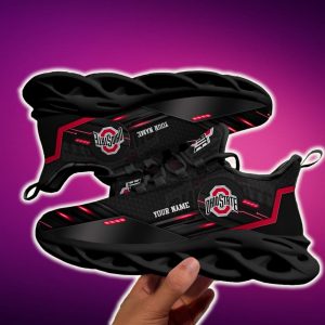 Custom Name Ohio State Buckeyes Team Black Max Soul Shoes NCAA Teams For Fans Sports Shoes New Men And Women - 220824-090331