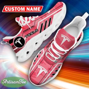Custom Name Tesla Logo Camo Pink Curate Sport Sneaker Gift For Men Women Max Soul Shoes - Custom Name Tesla Logo Racing Car Tractor Farmer Max Soul Shoes Photo 15