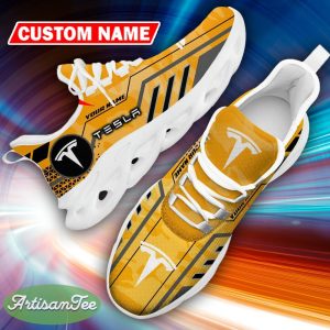 Custom Name Tesla Logo Camo Yellow Unconventional Sport Sneaker Gift For Men Women Max Soul Shoes - Custom Name Tesla Logo Racing Car Tractor Farmer Max Soul Shoes Photo 12