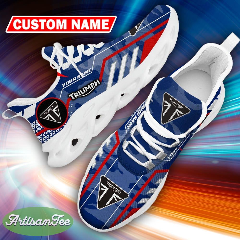 Custom Name Triumph Logo Camo Blue Evoke Sport Sneaker Gift For Men Women Max Soul Shoes - Custom Name Triumph Logo Racing Car Tractor Farmer Max Soul Shoes Photo 18