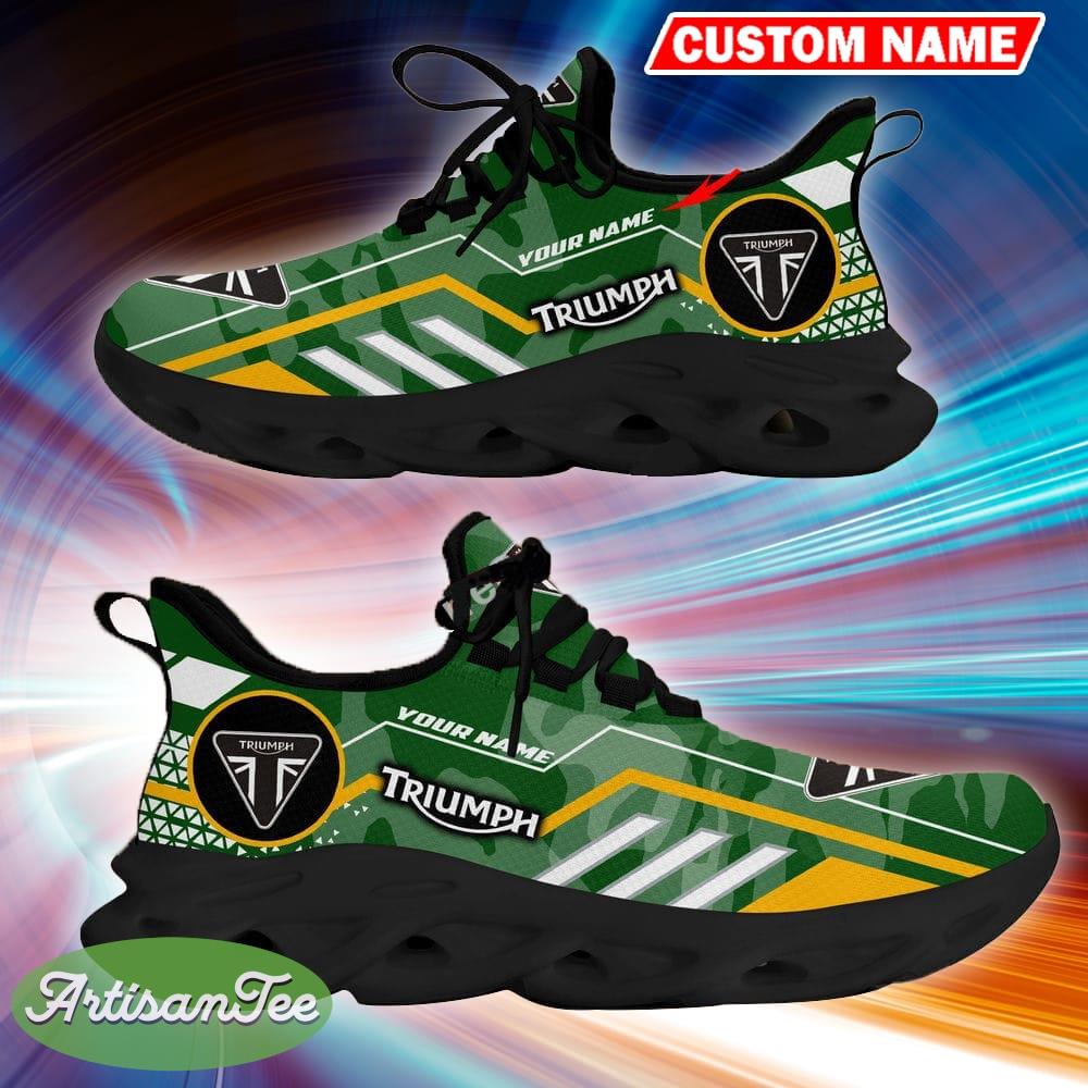 Custom Name Triumph Logo Camo Green Energize Chunky Sneaker Gift For Men Women Max Soul Shoes - Custom Name Triumph Logo Racing Car Tractor Farmer Max Soul Shoes Photo 7