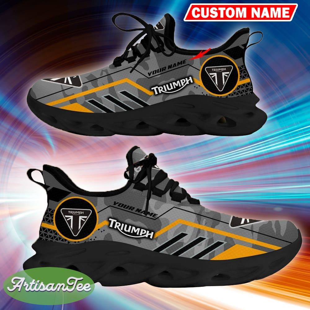 Custom Name Triumph Logo Camo Grey Bold Running Sneaker Gift For Men Women Max Soul Shoes - Custom Name Triumph Logo Racing Car Tractor Farmer Max Soul Shoes Photo 3