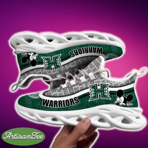 Hawaii Rainbow Warriors Black And White Iconography Sports Sneakers Ideas For Men And Women Gift Max Soul Shoes - Hawaii Rainbow Warriors Black And White Clunky Sneakers For Fans This Season, Custom Sport Shoes_6