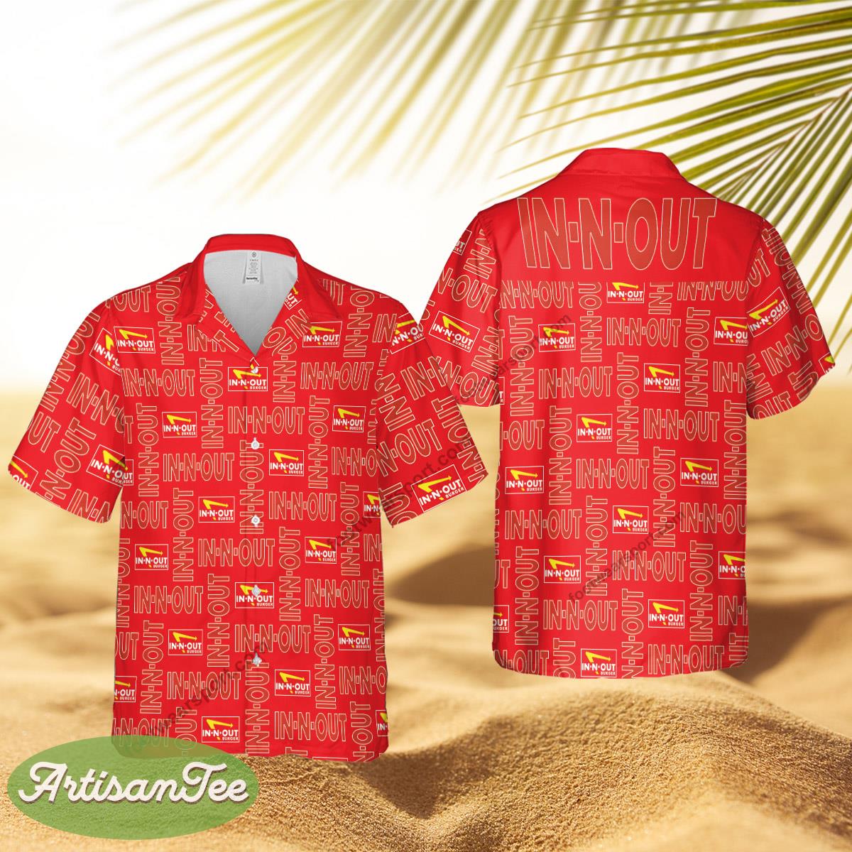 in n out Brand Bold Brand All Over Print Hawaiian Shirt For Men And Women - in n out Brand Bold Brand All Over Print Hawaiian Shirt For Men And Women