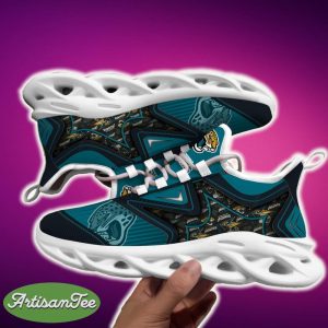 Jacksonville Jaguars Black And White Elevate Sports Sneakers Ideas For Men And Women Gift Max Soul Shoes - Jacksonville Jaguars Black And White Clunky Shoes For Fans This Season_2