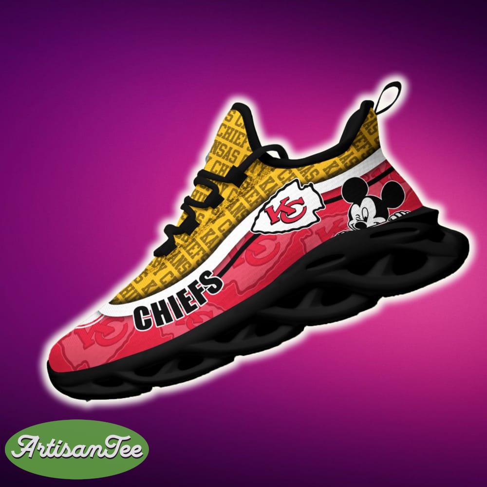 Kansas City Chiefs Black And White Embody Sports Sneakers Ideas For Men And Women Gift Max Soul Shoes - Kansas City Chiefs Black And White Clunky Sneakers For Fans This Season, Custom Sport Shoes_2