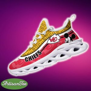 Kansas City Chiefs Black And White Embody Sports Sneakers Ideas For Men And Women Gift Max Soul Shoes - Kansas City Chiefs Black And White Clunky Sneakers For Fans This Season, Custom Sport Shoes_4