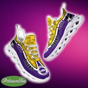 LSU TIGERS Black And White Clunky Sneaker NCAA Teams For Fans Running Shoes New Clunky Sneakers - LSU TIGERS Black And White Clunky Sneakers For Fans This Season, Custom Sport Shoes_5