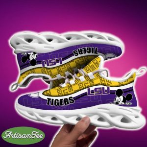 LSU TIGERS Black And White Clunky Sneaker NCAA Teams For Fans Running Shoes New Clunky Sneakers - LSU TIGERS Black And White Clunky Sneakers For Fans This Season, Custom Sport Shoes_6