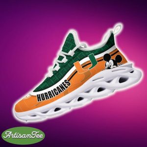 Miami Hurricanes Black And White Attitude Sports Sneakers Ideas For Men And Women Gift Max Soul Shoes - Miami Hurricanes Black And White Clunky Sneakers For Fans This Season, Custom Sport Shoes_4