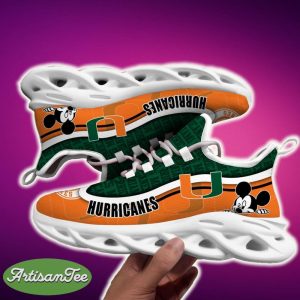 Miami Hurricanes Black And White Attitude Sports Sneakers Ideas For Men And Women Gift Max Soul Shoes - Miami Hurricanes Black And White Clunky Sneakers For Fans This Season, Custom Sport Shoes_6