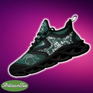 Michigan State Spartans Black And White Influence Sports Sneakers Ideas For Men And Women Gift Max Soul Shoes - Michigan State Spartans Black And White Clunky Shoes For Fans This Season_3