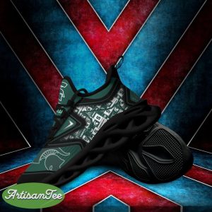 Michigan State Spartans Black And White Influence Sports Sneakers Ideas For Men And Women Gift Max Soul Shoes - Michigan State Spartans Black And White Clunky Shoes For Fans This Season_4