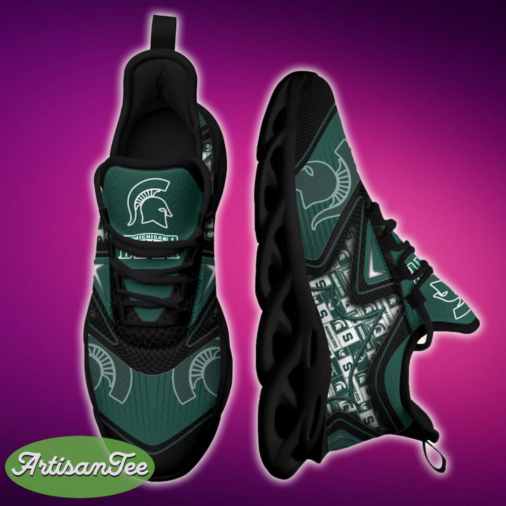 Michigan State Spartans Black And White Influence Sports Sneakers Ideas For Men And Women Gift Max Soul Shoes - Michigan State Spartans Black And White Clunky Shoes For Fans This Season_1