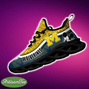 Michigan Wolverines Black And White Creative Sports Sneakers Ideas For Men And Women Gift Max Soul Shoes - Michigan Wolverines Black And White Clunky Sneakers For Fans This Season, Custom Sport Shoes_2